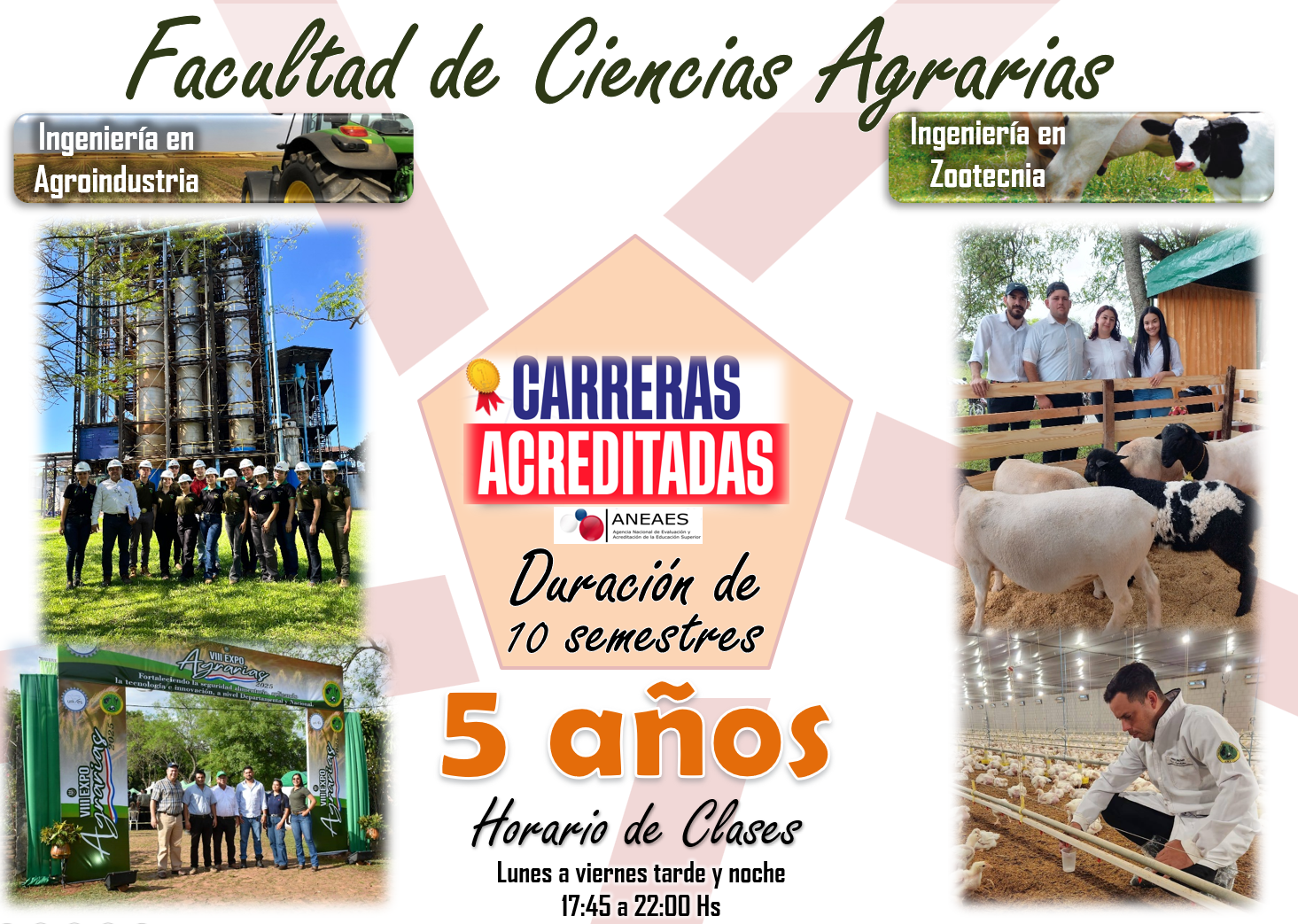 Afiche institucional - Facultad de Ciencias Agrarias - Carreras acreditadas